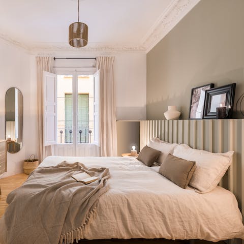 Wake up in the beautiful boho-chic bedrooms feeling rested and ready for another day of Madrid sightseeing