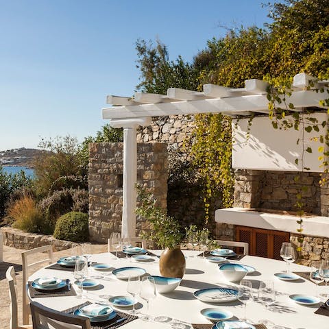 Gather together for an alfresco feast on the terrace – your host can arrange a private chef  