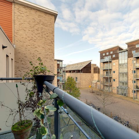 Sip your morning coffee on the private balcony