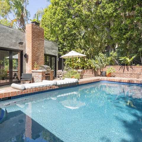 Enjoy a moment of peace with a swim in the heated pool