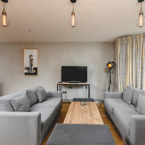 Kick back and relax in the stylish living room after a day of London sightseeing