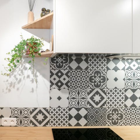 The kitchen tiling 