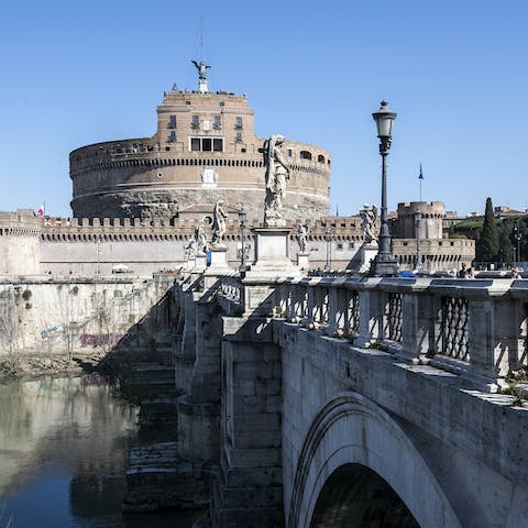 Visit the Castel Sant'Angelo, right around the corner