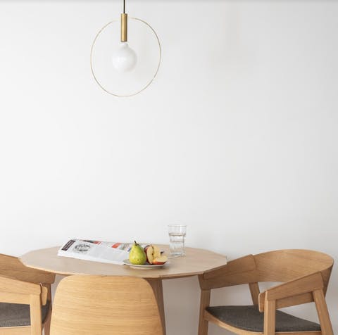 Enjoy breakfast at the minimalistic and contemporary dining space