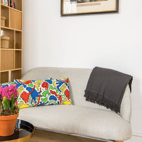 Sit back on the colourful cushions and unwind after a day of exploring