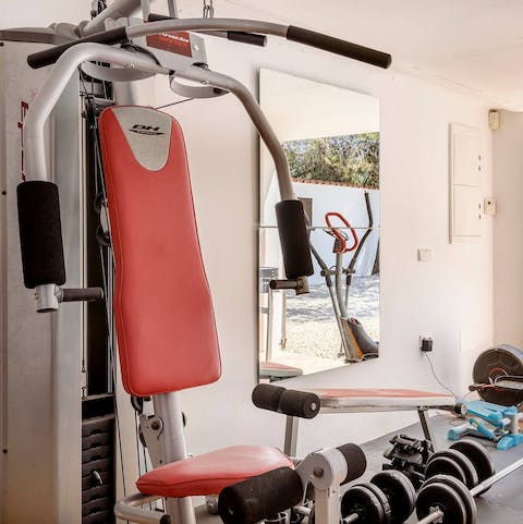 Work up a sweat in the home's gym