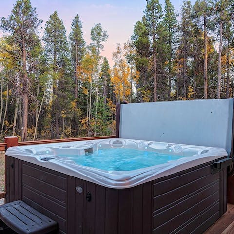 Soak the stress away in the outdoor jacuzzi