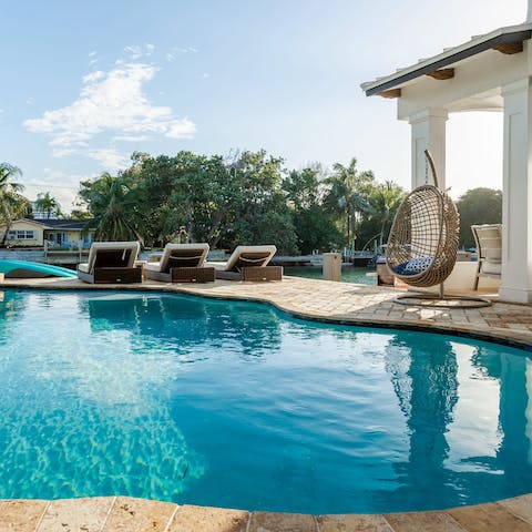 Go for a dip in the heated pool after a morning discovering Fort Lauderdale