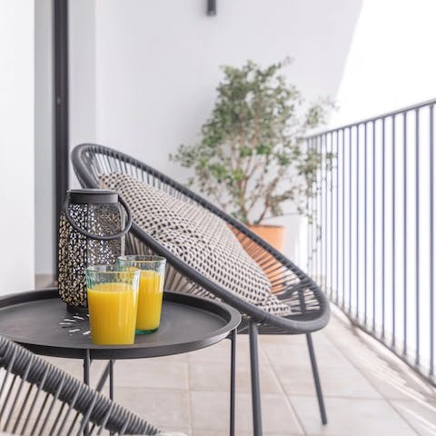 Spend your mornings admiring the views from the balcony 