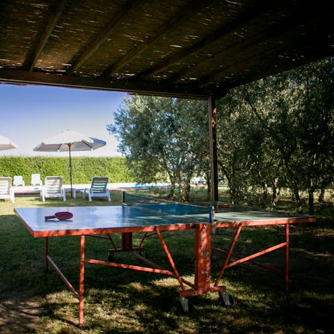 Challenge loved ones to a game of ping pong or table football