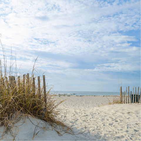 Watch the waves roll at Hilton Head Beach, only a seven minute walk from the house