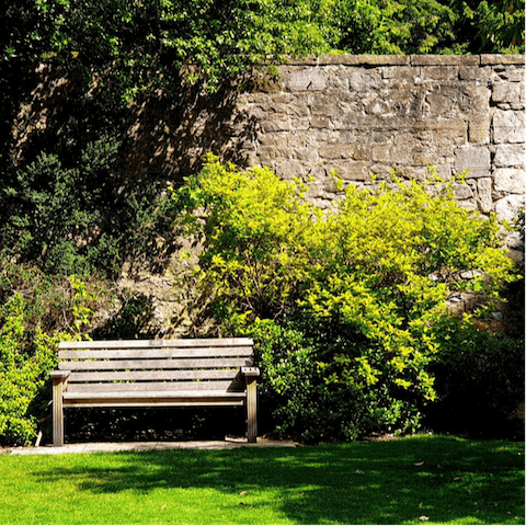 Take a breather in the apartment building's private gardens 