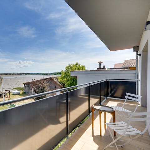 Sit out on your own private balcony and enjoy views of the Arcachon Bay as the boats sail across the calm water