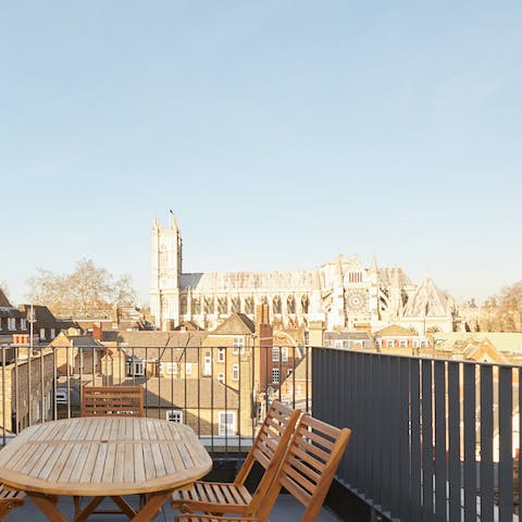 Savour the breathtaking views over Westminster