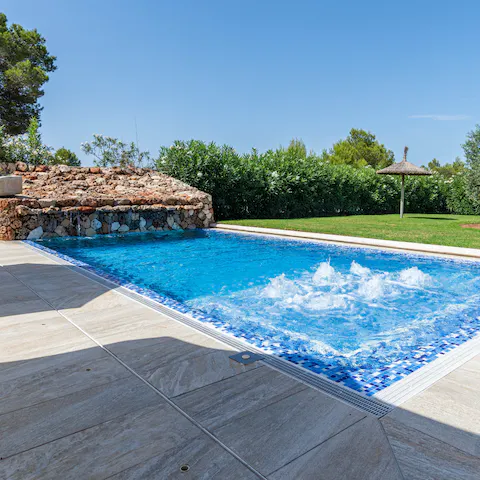 Go for a dip in the private salt water pool and cool off from the hot Mallorca sun