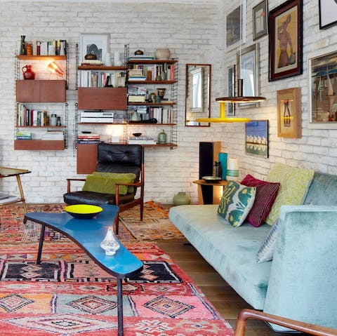 Admire the quirky furniture and artworks of this stylish home