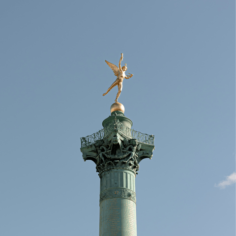 Begin your stay with a stroll to Place de la Bastille
