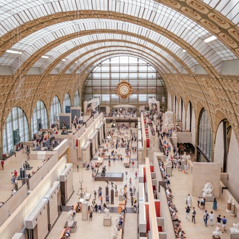 Explore the Musée d'Orsay, a six-minute walk away