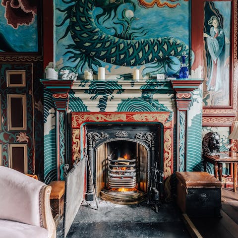 Settle in to the 19th-century Chinese room with its striking decor