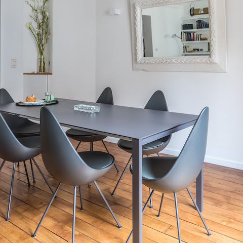 Dine in style with this modern dining table