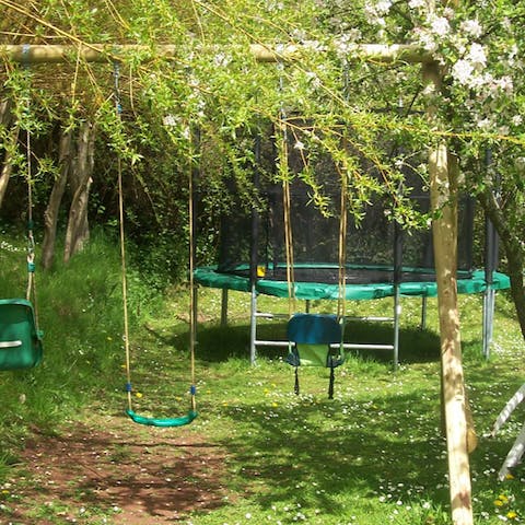 Let kids have a whale of the time on the trampoline and play area