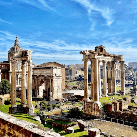 Visit the remains of the former centre of Roman life, Fori Imperiali, just ten minutes away on foot