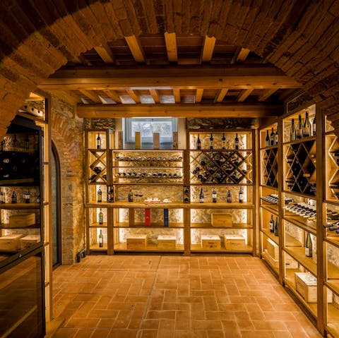 Enjoy a taste of authentic Lucca in the well-stocked wine cellar
