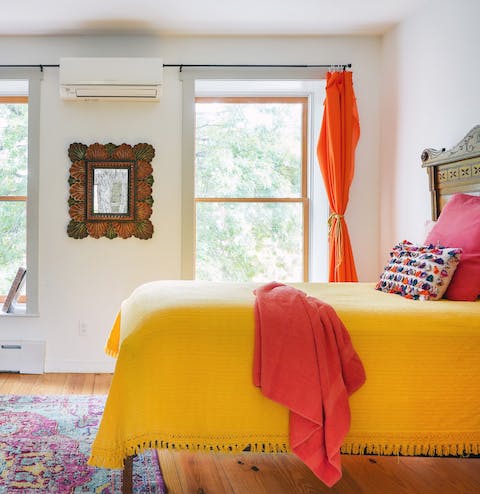 Rise and shine in the colourful bedrooms
