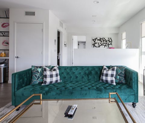 the teal couch