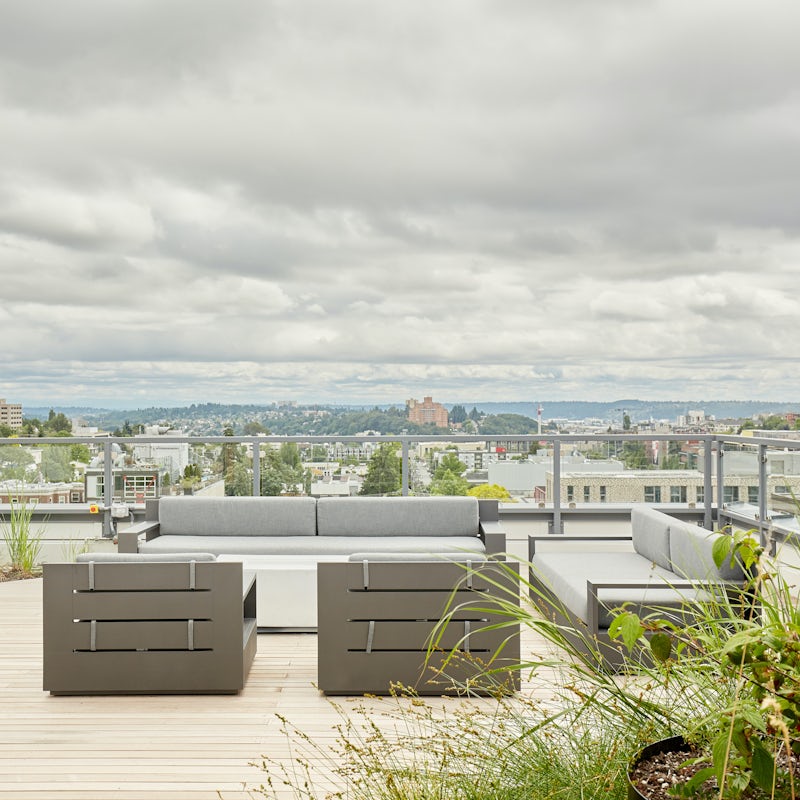 Head up to the rooftop to enjoy fantastic views across the city