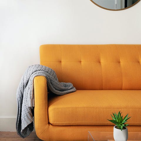 That peach coloured sofa