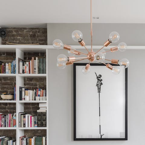 The copper chandelier