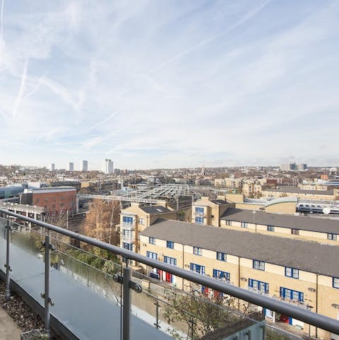 Admire sweeping city views from your wraparound terrace