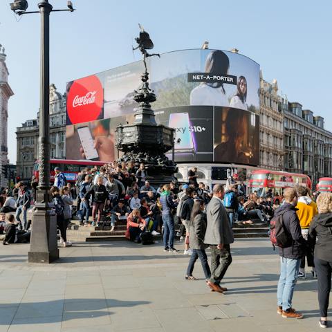 Take a five-minute walk to the hustle and bustle of Piccadilly Circus