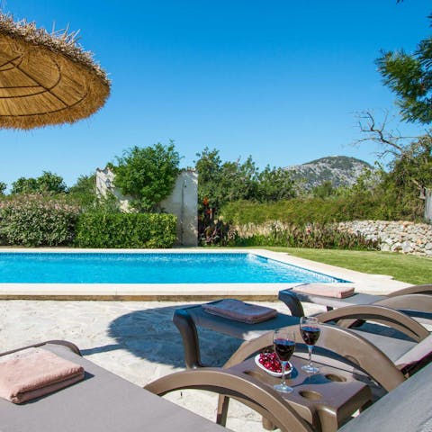 Soak up the Mallorcan sun from in or beside the private pool