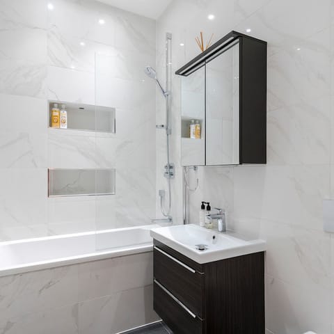 A smart marble bathroom