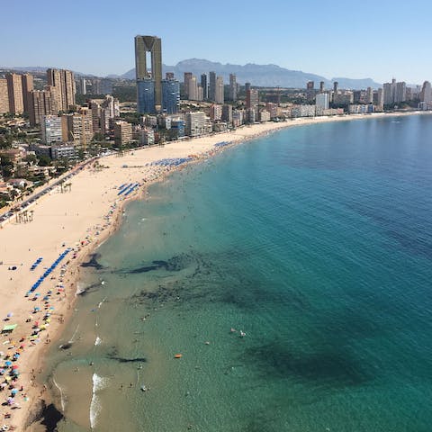 Enjoy the sandy beaches and exciting atmosphere of Benidorm