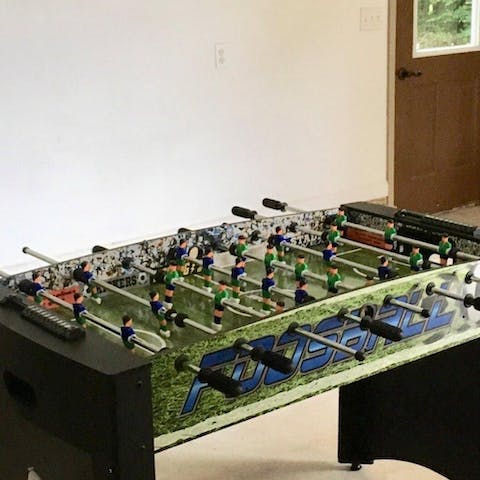 Put your foosball skills to the test in the games space