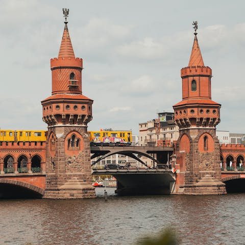 Explore the Warschauer Bridge, surprisingly home to some of Berlin's best nightlife – an eight-minute walk away