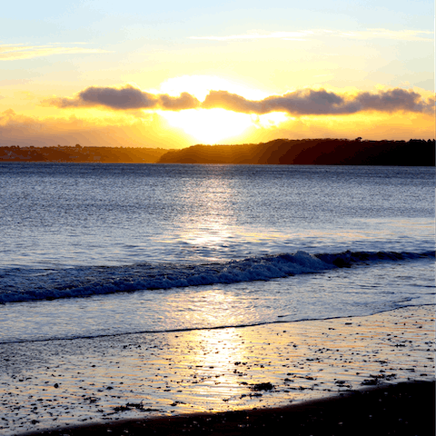 Race over to Paignton Beach all of a hundred metres from the home