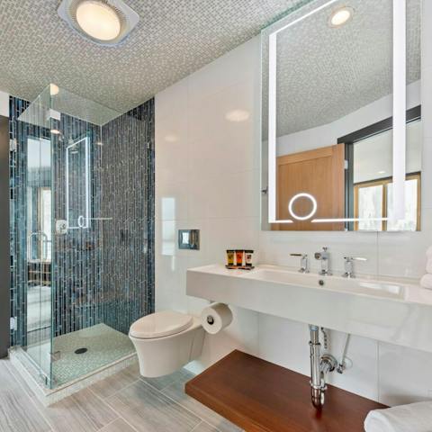 Freshen up in one of two stylish bathrooms