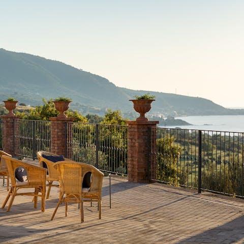 Gaze out at the sunkissed horizon from your peaceful terrace