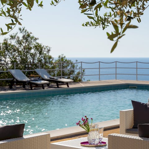 Float and chat while admiring the scenery in your private outdoor pool