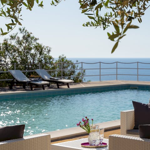 Float and chat while admiring the scenery in your private outdoor pool