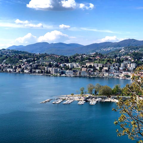 Stay in the beautiful town of Lugano, a twenty-minute stroll from the lake