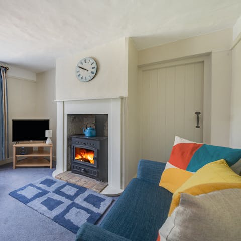Spend blustery days curled up in front of the wood-burning stove