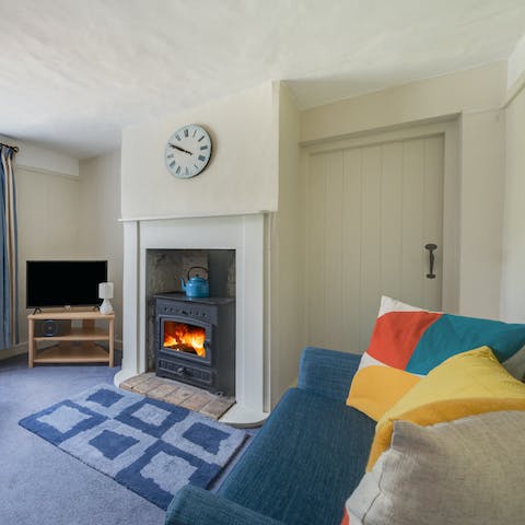 Spend blustery days curled up in front of the wood-burning stove