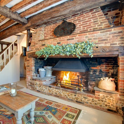 Cuddle up for a cosy night in beside the crackling log fire