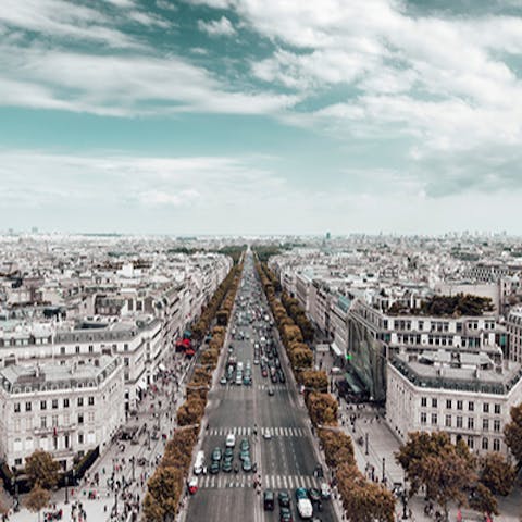 Indulge in some retail therapy as you stroll down the Champs Élysées