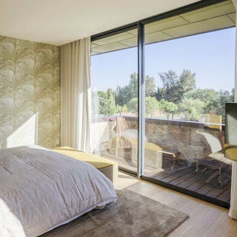 Enjoy plenty of sunlight with the bedrooms' French doors